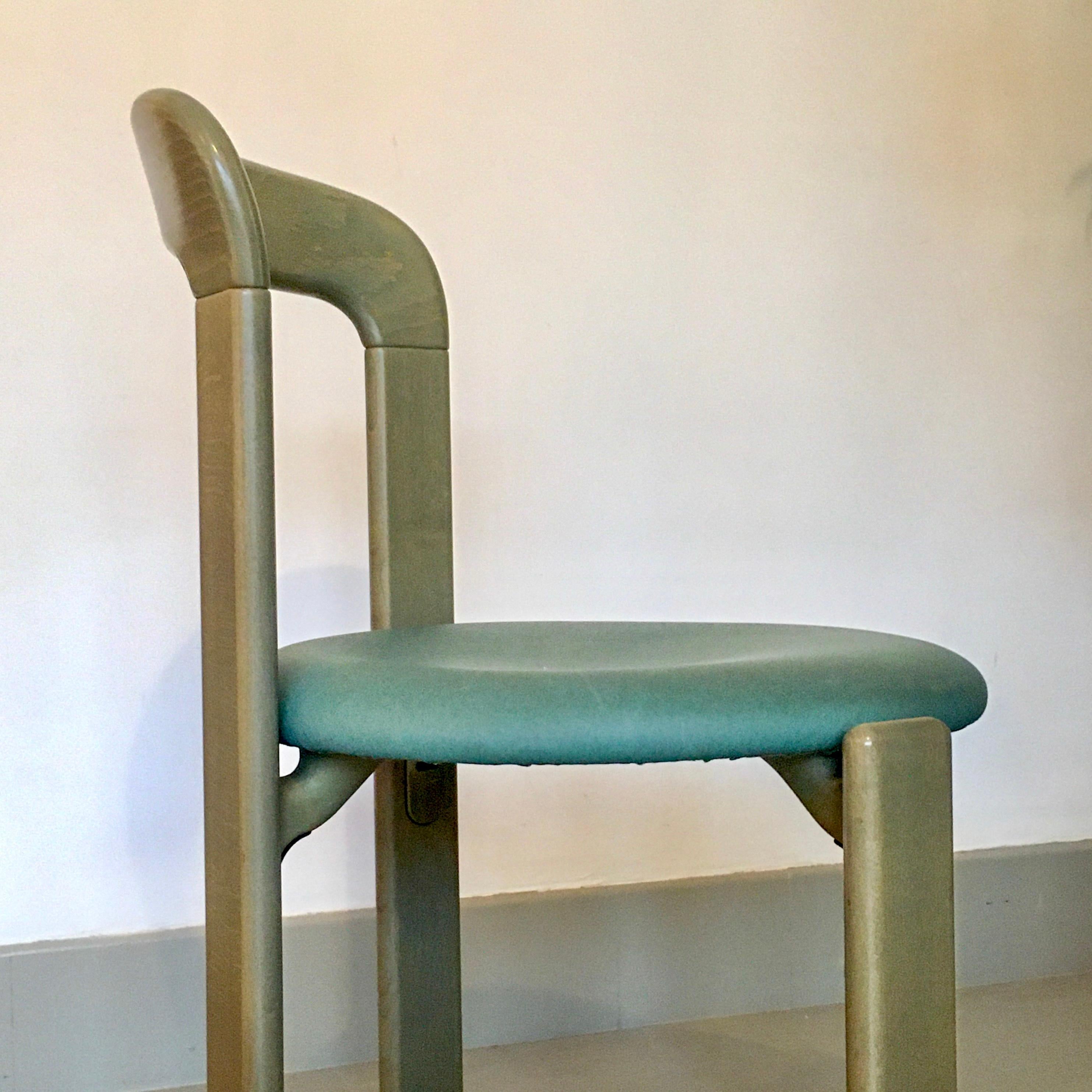 Mid-Century Modern Vintage Green Chair by Bruno Rey for Dietiker, Switzerland, 1970s