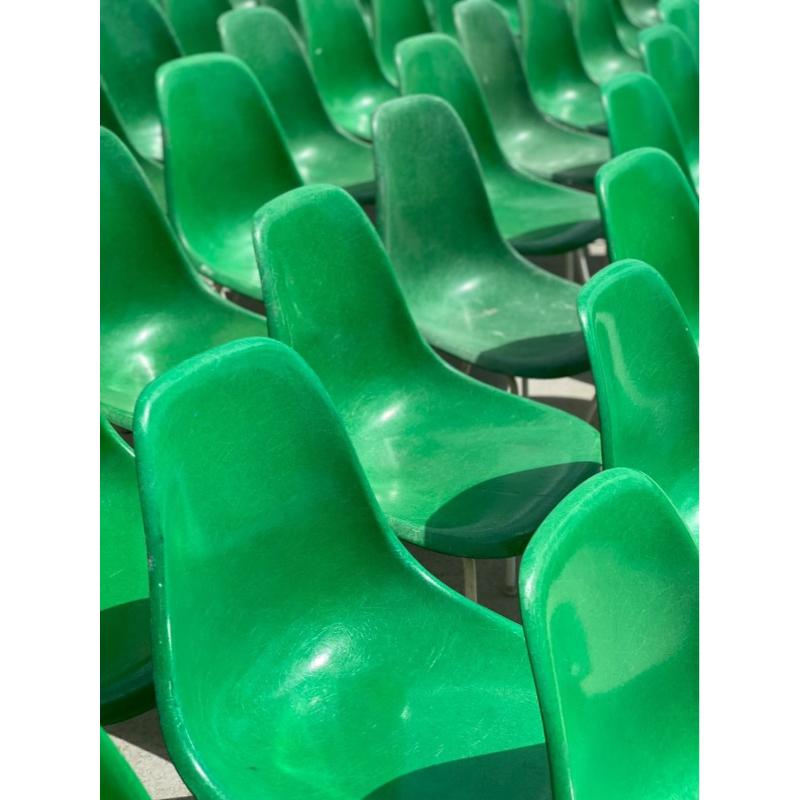 Sedie Vintage Green DSX -H Base di Charles & Ray Eames per Herman Miller, anni '60 in vendita 7