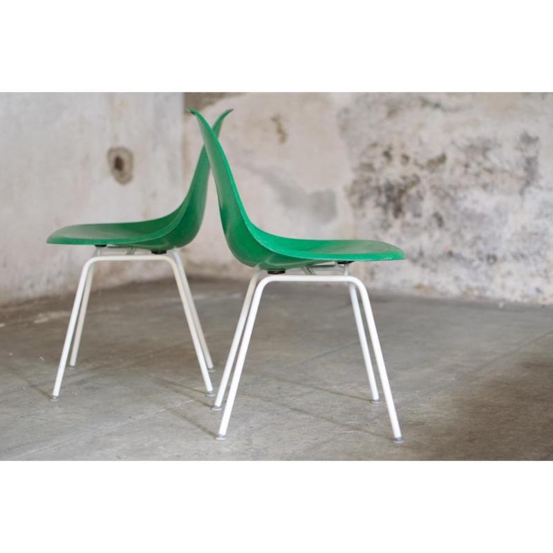 Sedie Vintage Green DSX -H Base di Charles & Ray Eames per Herman Miller, anni '60 in vendita 10