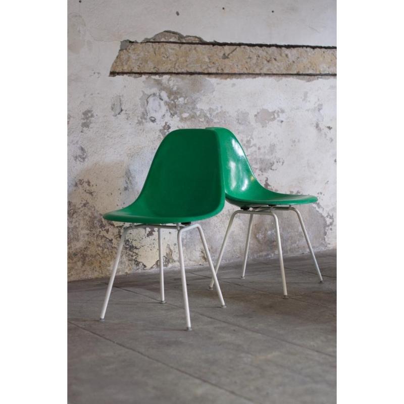 Sedie Vintage Green DSX -H Base di Charles & Ray Eames per Herman Miller, anni '60 In condizioni ottime in vendita a Andrézieux-Bouthéon, FR