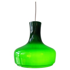 Vintage Green Colored Glass Pendant Lamp, 1960s-1970s