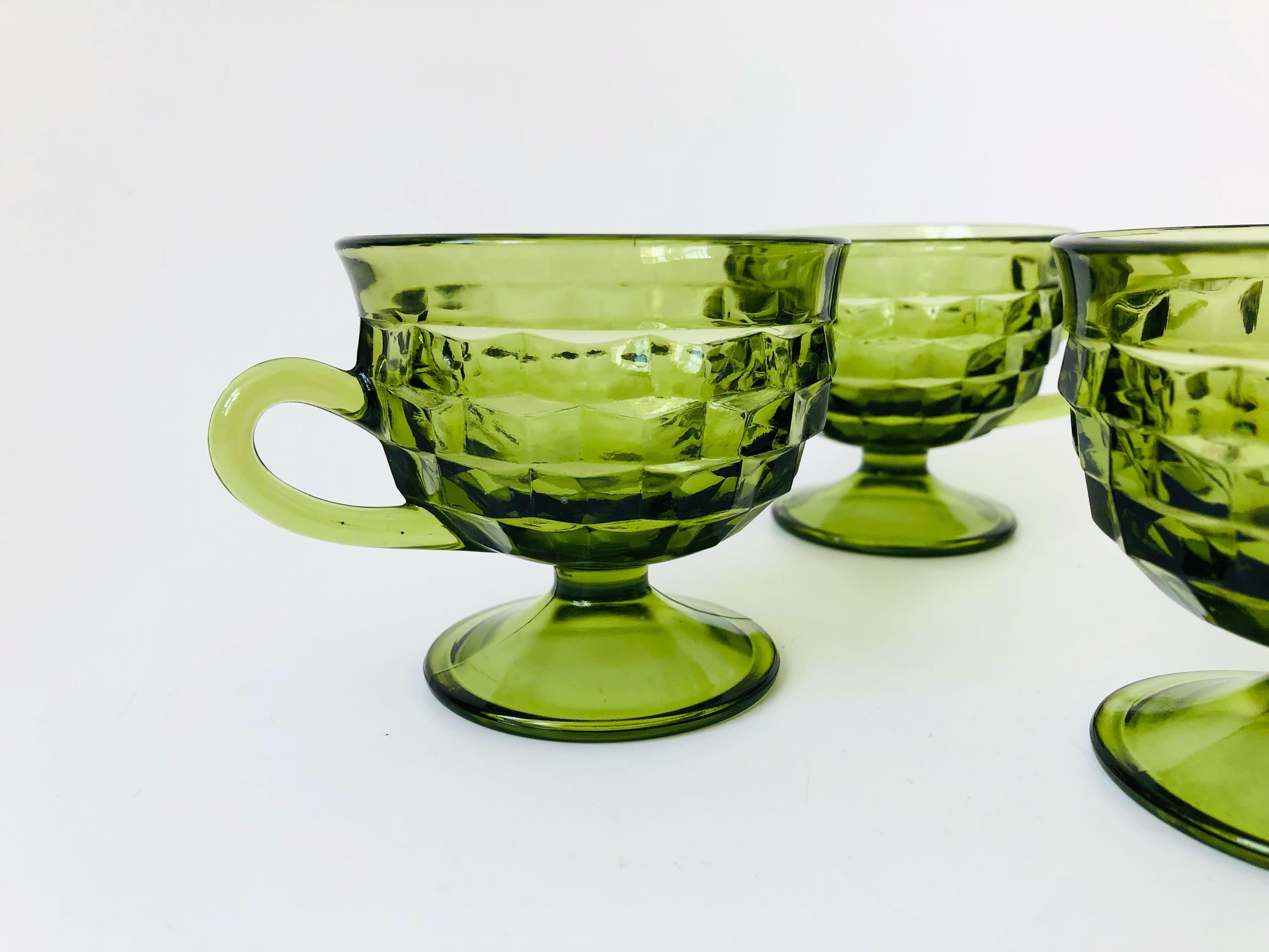 vintage green glass dishes