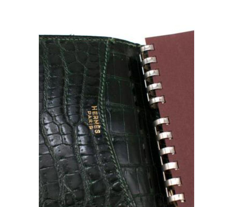 Vintage green crocodile skin small notebook agenda For Sale 1