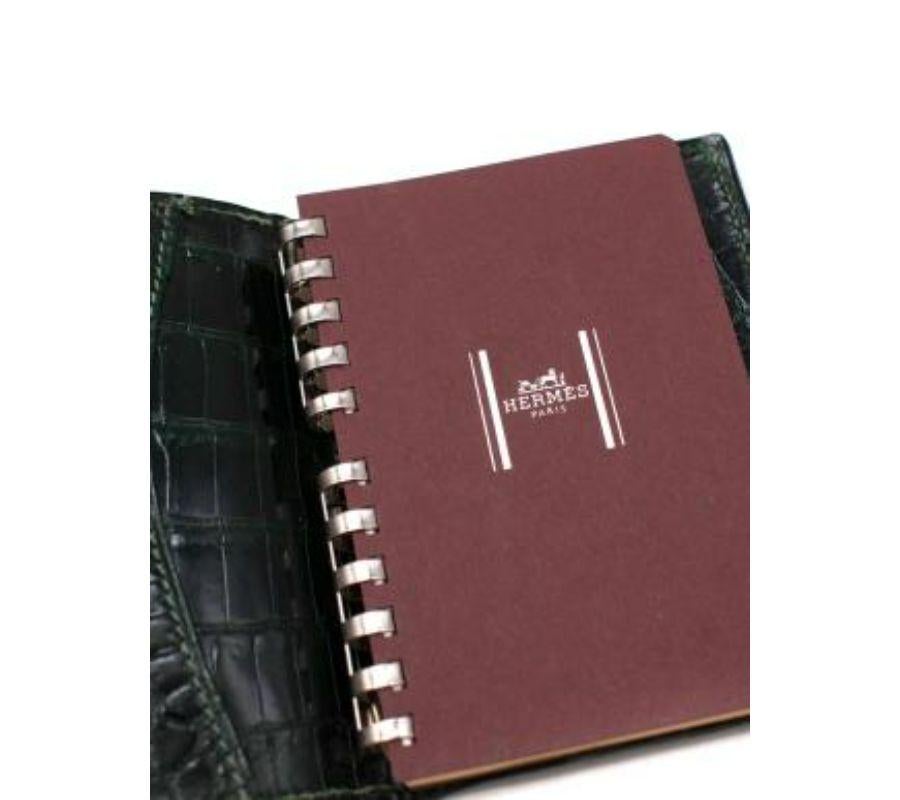 Vintage green crocodile skin small notebook agenda For Sale 2