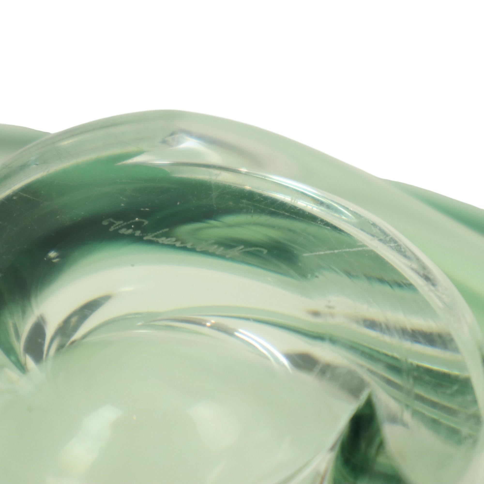 Vintage Green Crystal Bowl Val Saint Lambert 1960s For Sale 7