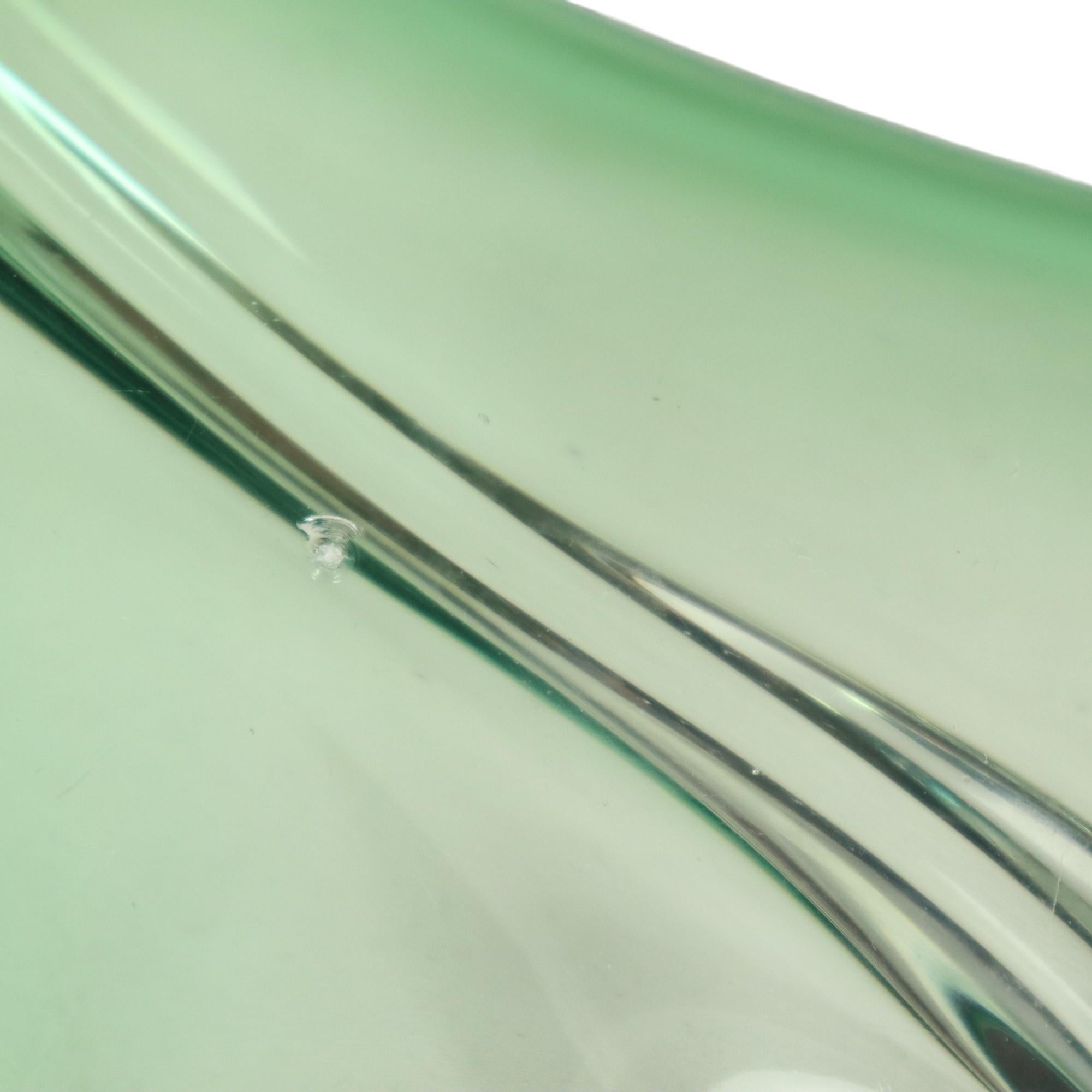 Vintage Green Crystal Bowl Val Saint Lambert 1960s For Sale 4