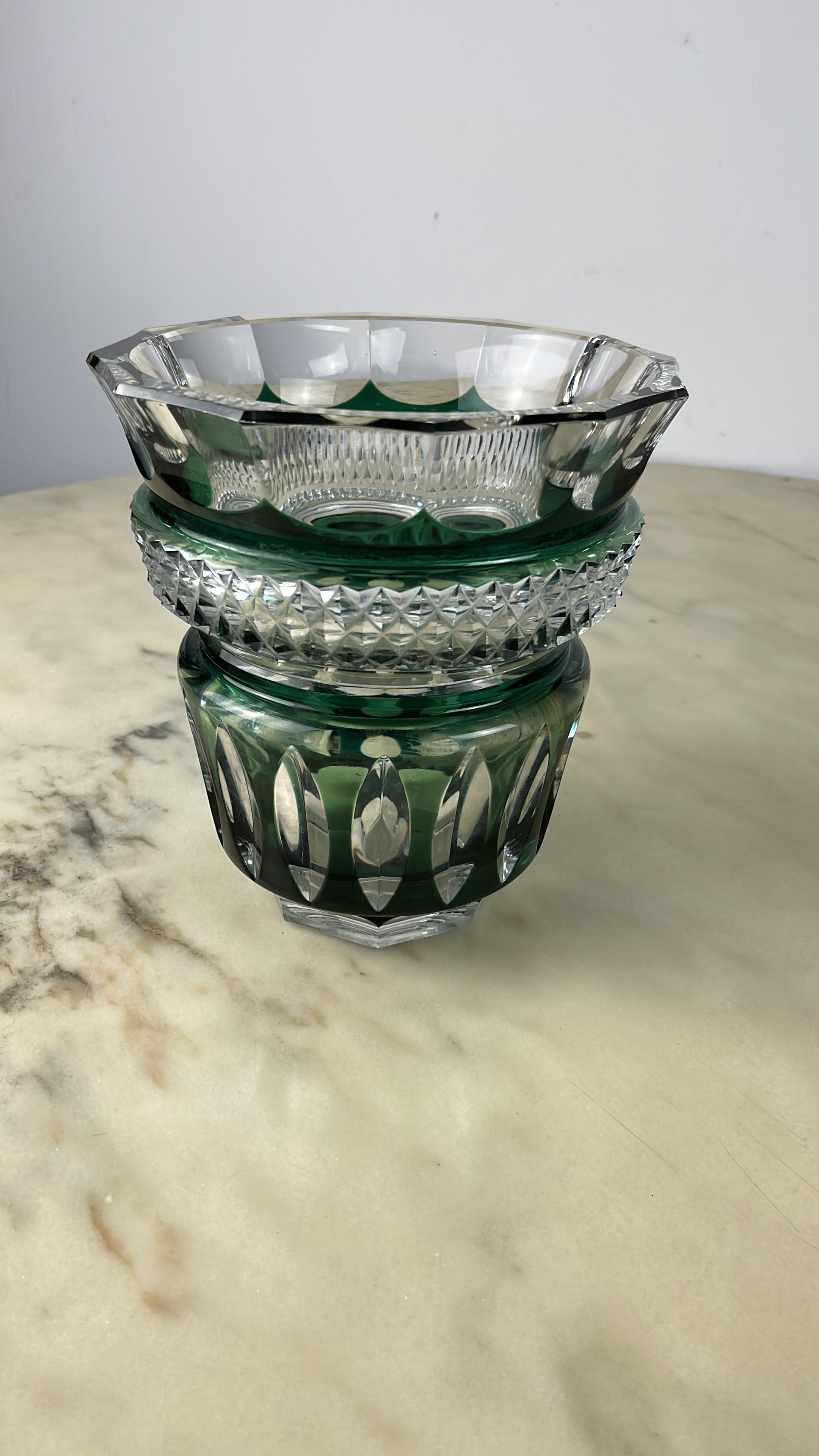 Other Vintage Green Crystal Centrepiece, Italy, 1980s For Sale