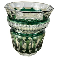 Vintage Green Crystal Centrepiece, Italy, 1980s