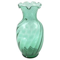 Vintage Green Crystal Vase by Vetro Vitt