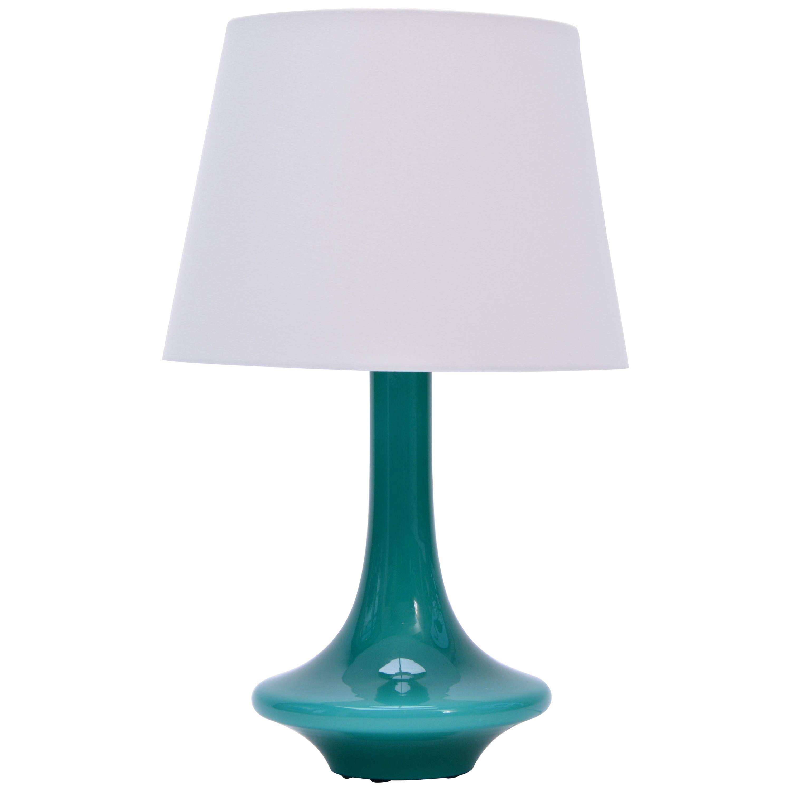 Scandinavian Mid-Century Modern Green Glass table lamp