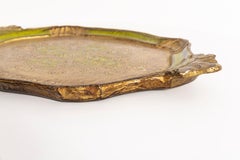 Grüner dekorativer Vintage-Holzteller, Italien, 1960er Jahre