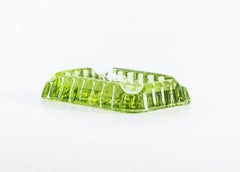 Vintage Green Dog Glass Ashtray, 1970s