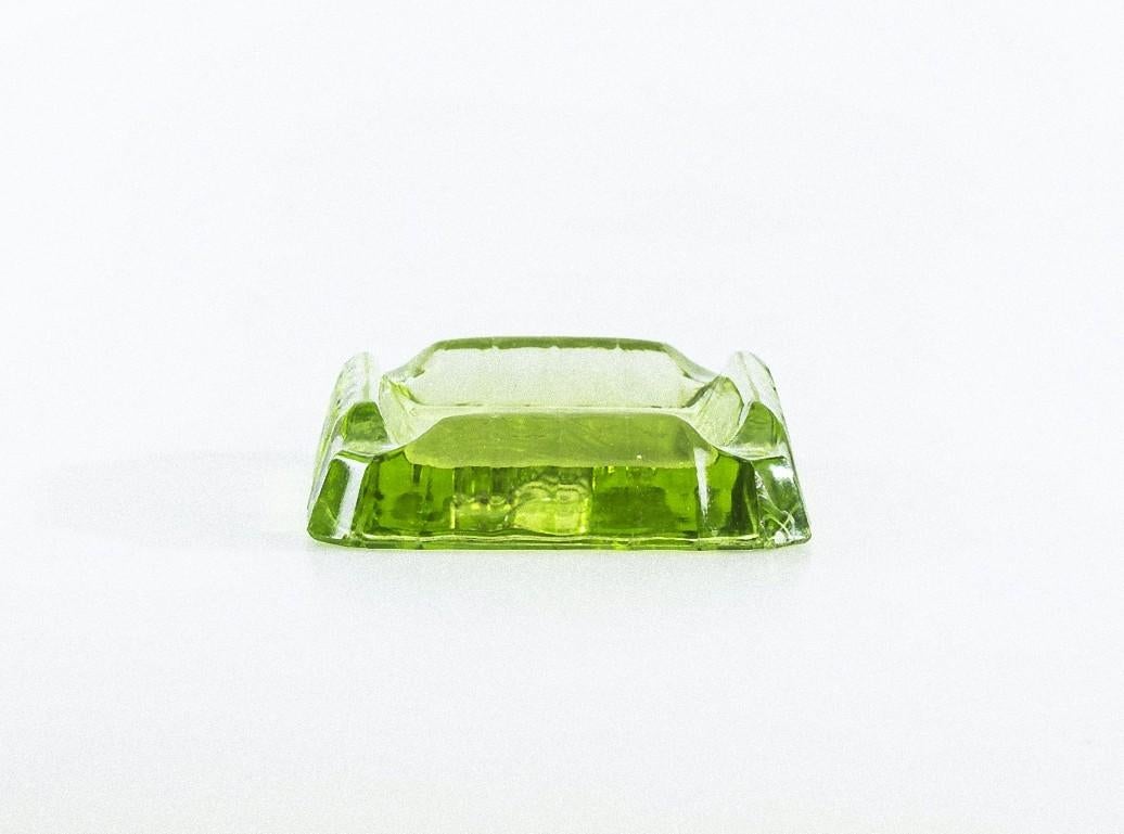Late 20th Century Vintage Green Dog Glass Ashtray, 1970s