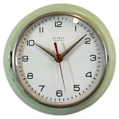 Vintage Green East German Wall Clock from Weimar Electric, 1970s