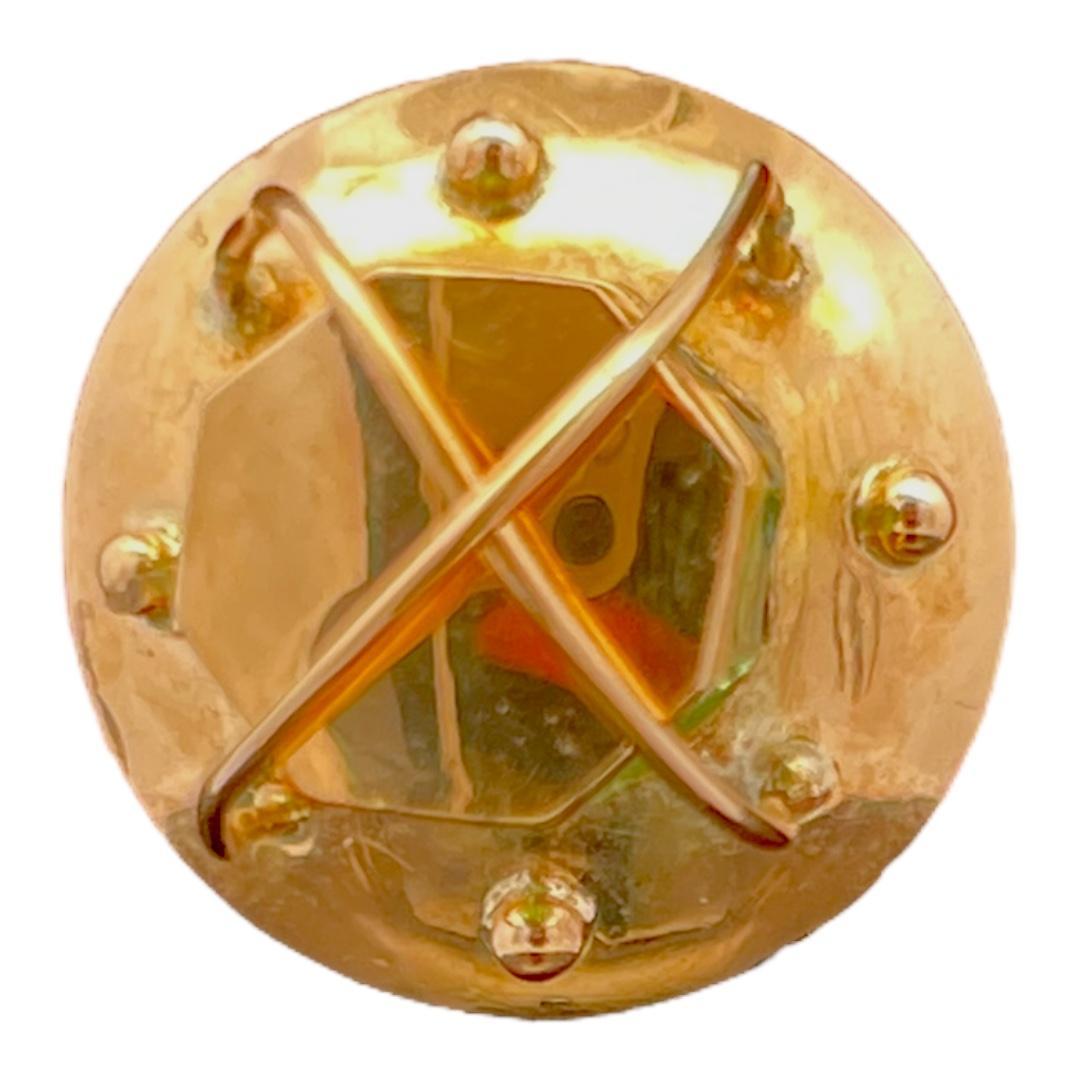 Vintage Grüner Smaragd 18k Rose Gold hängende Laterne Charm Anhänger (Smaragdschliff) im Angebot