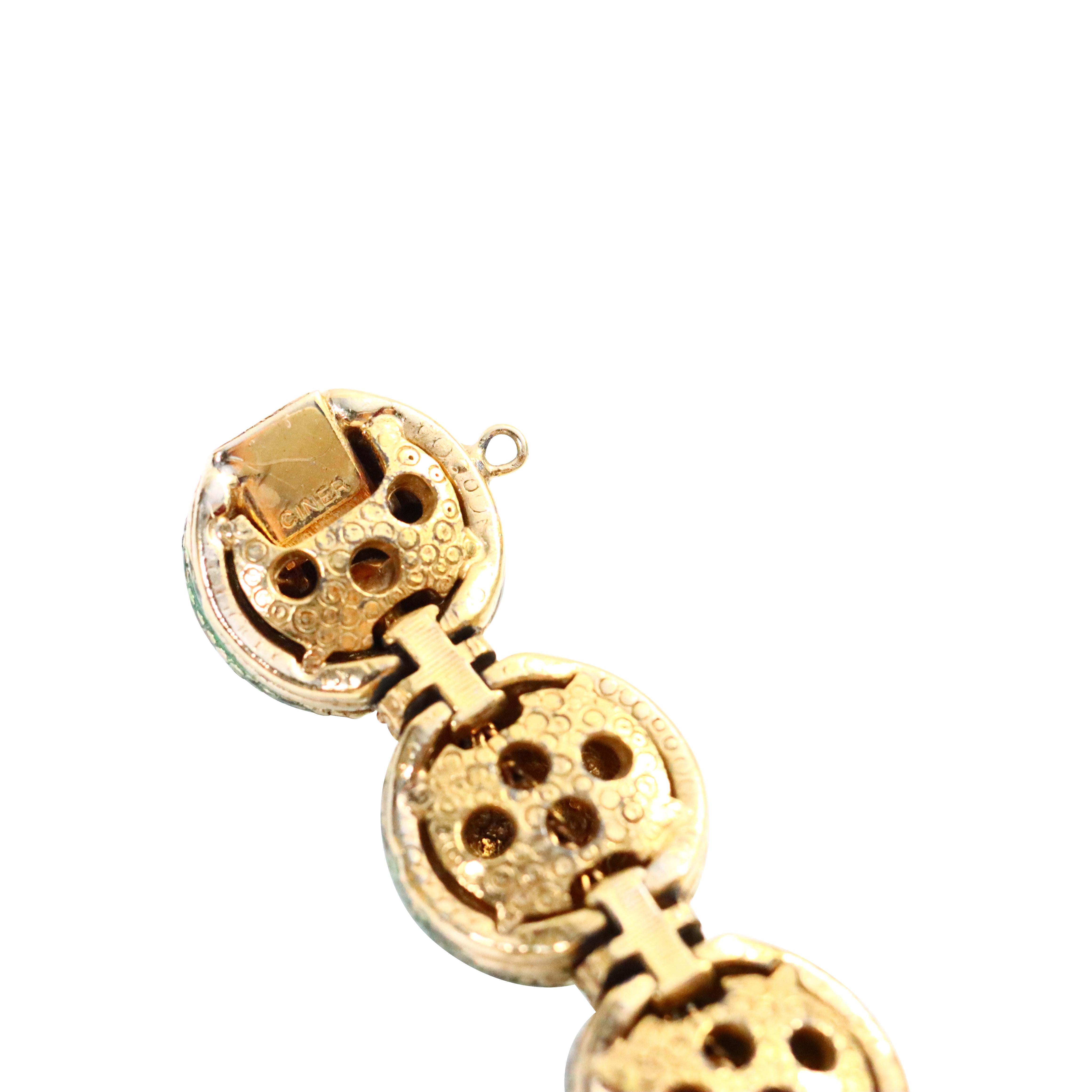 Armband aus grüner Emaille und Gold mit Diamanten, ca. 1980er Jahre im Angebot 5