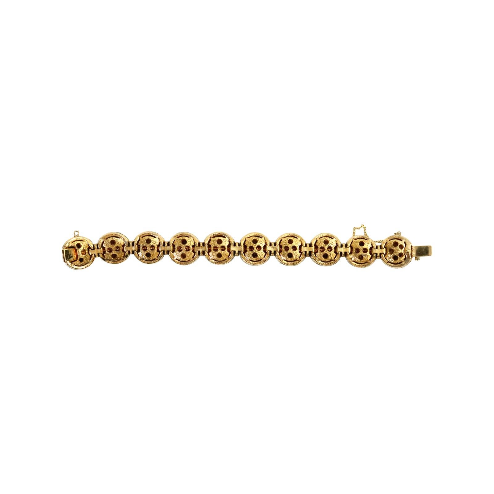 Armband aus grüner Emaille und Gold mit Diamanten, ca. 1980er Jahre im Angebot 4