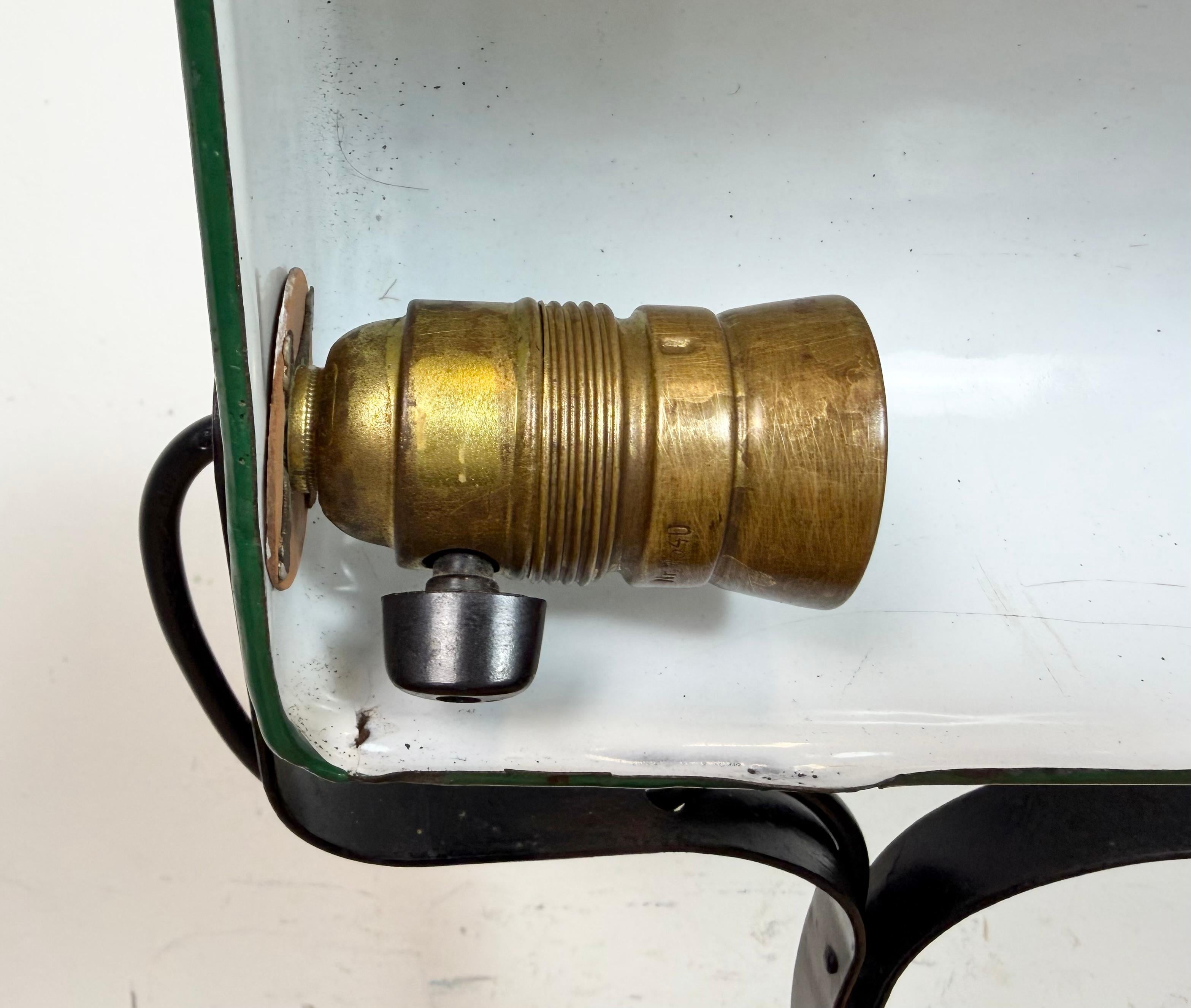 Vintage-Banklampe aus grüner Emaille, 1930er-Jahre im Angebot 8