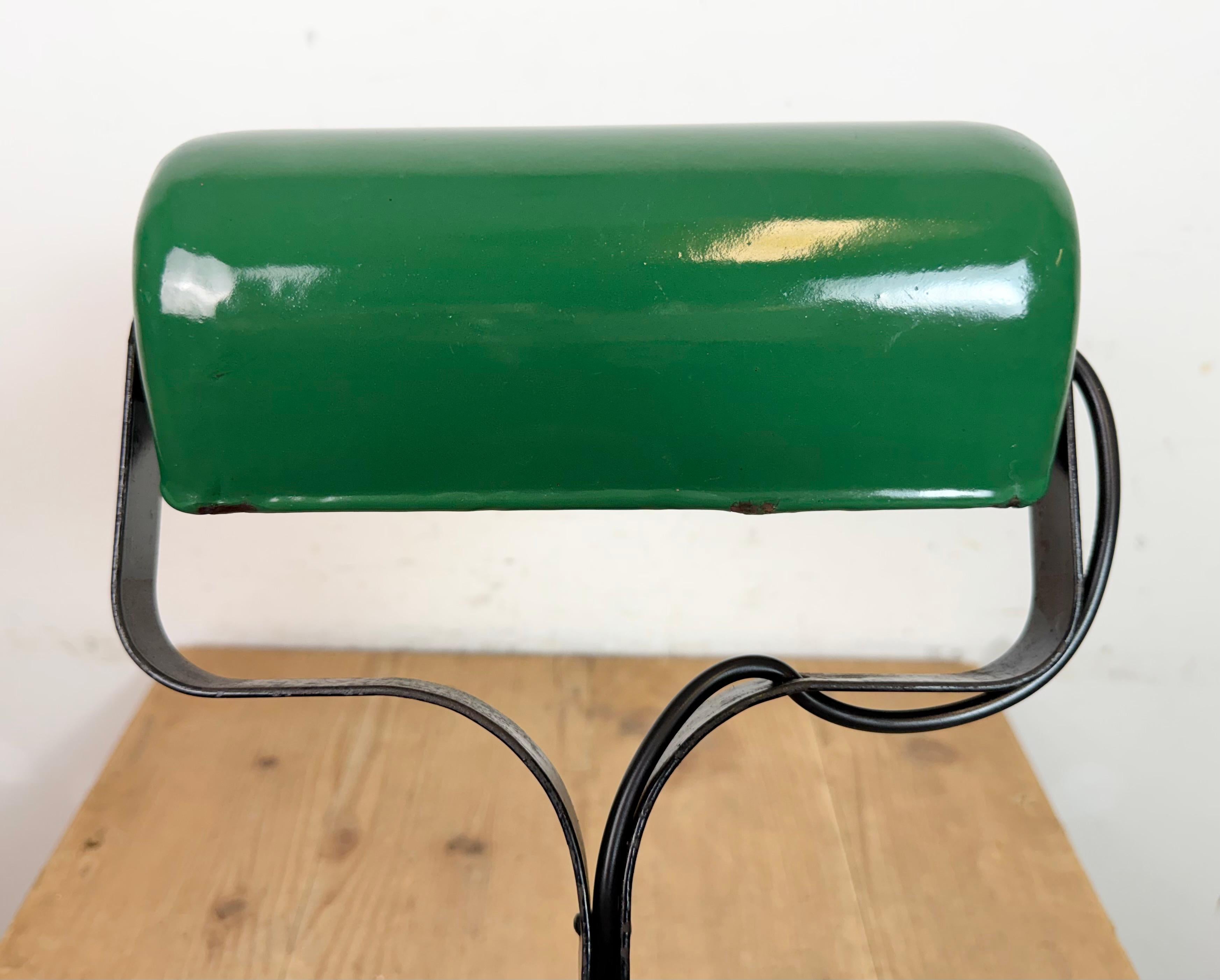 Vintage-Banklampe aus grüner Emaille, 1930er-Jahre im Angebot 10