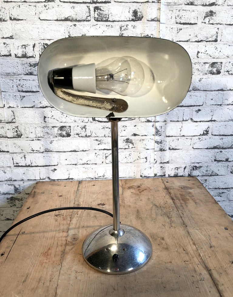 Vintage Green Enamel Bank Lamp, 1930s For Sale at 1stdibs
