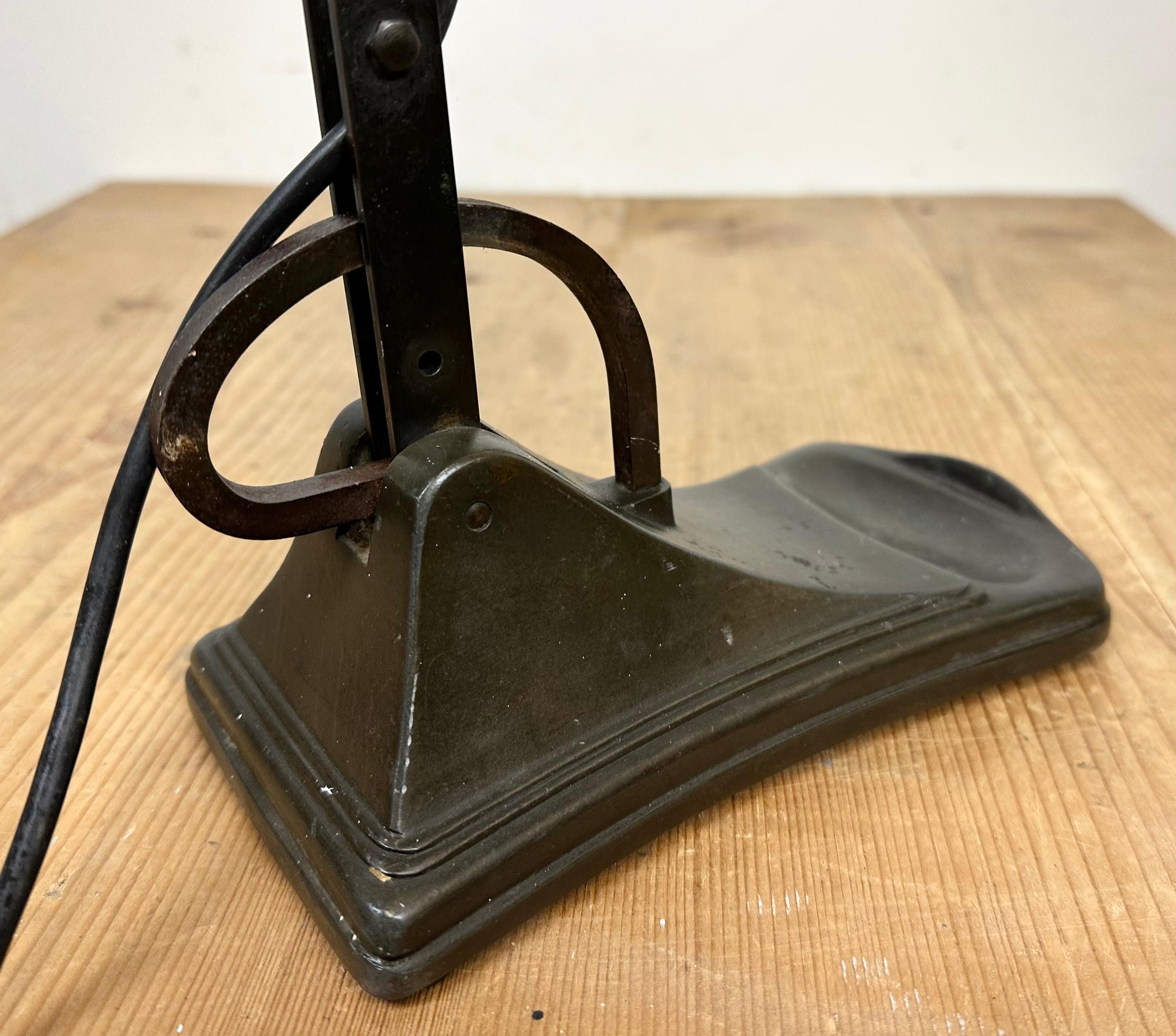 Vintage Green Enamel Bank Lamp from Horax, 1930s 5