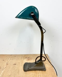 Vintage Green Enamel Bank Lamp from Horax, 1930s