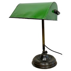Grüne Emaille-Bank-Tischlampe, 1960er-Jahre