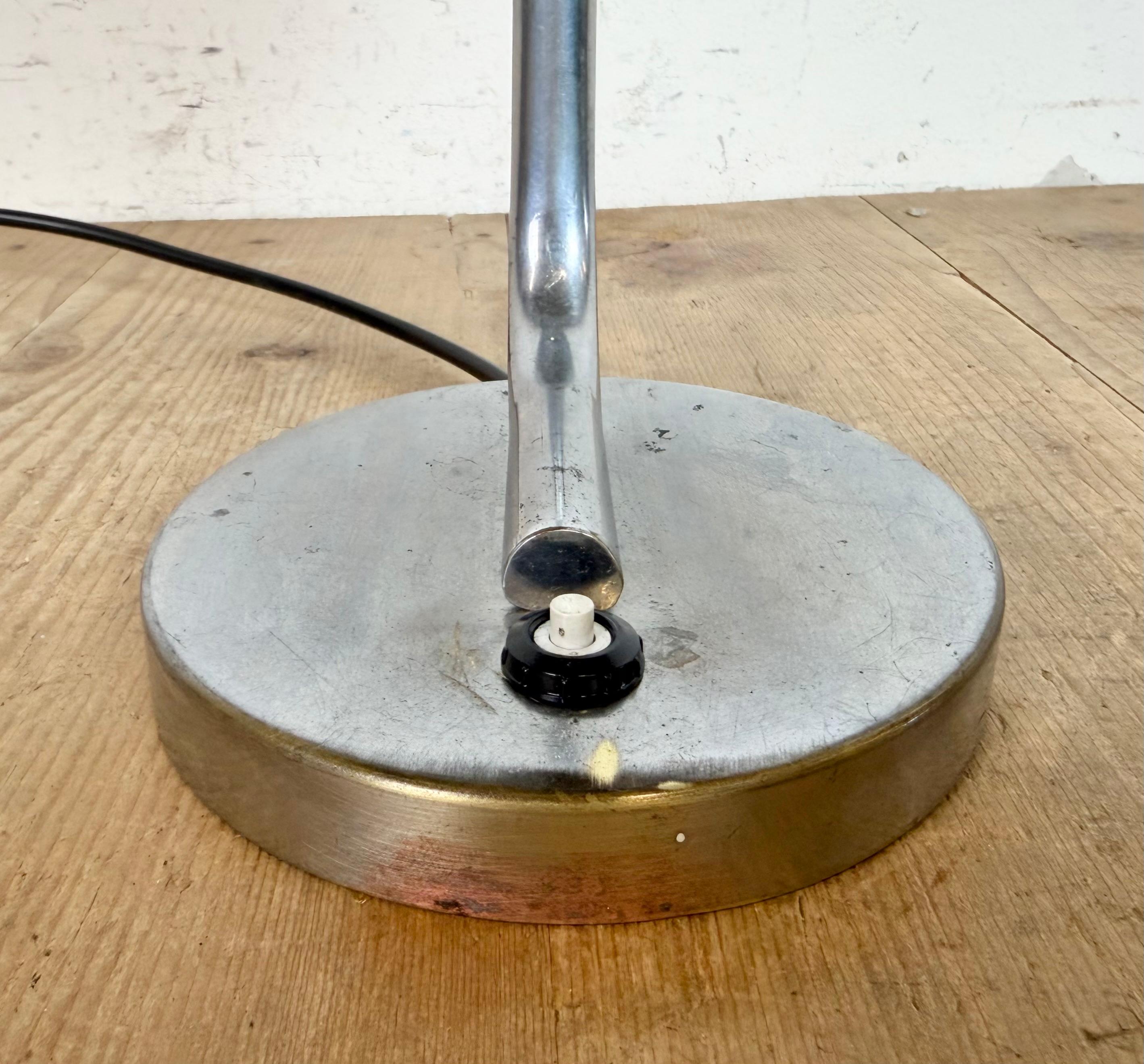 Vintage Green Enamel Banker Lamp, 1950s im Angebot 6