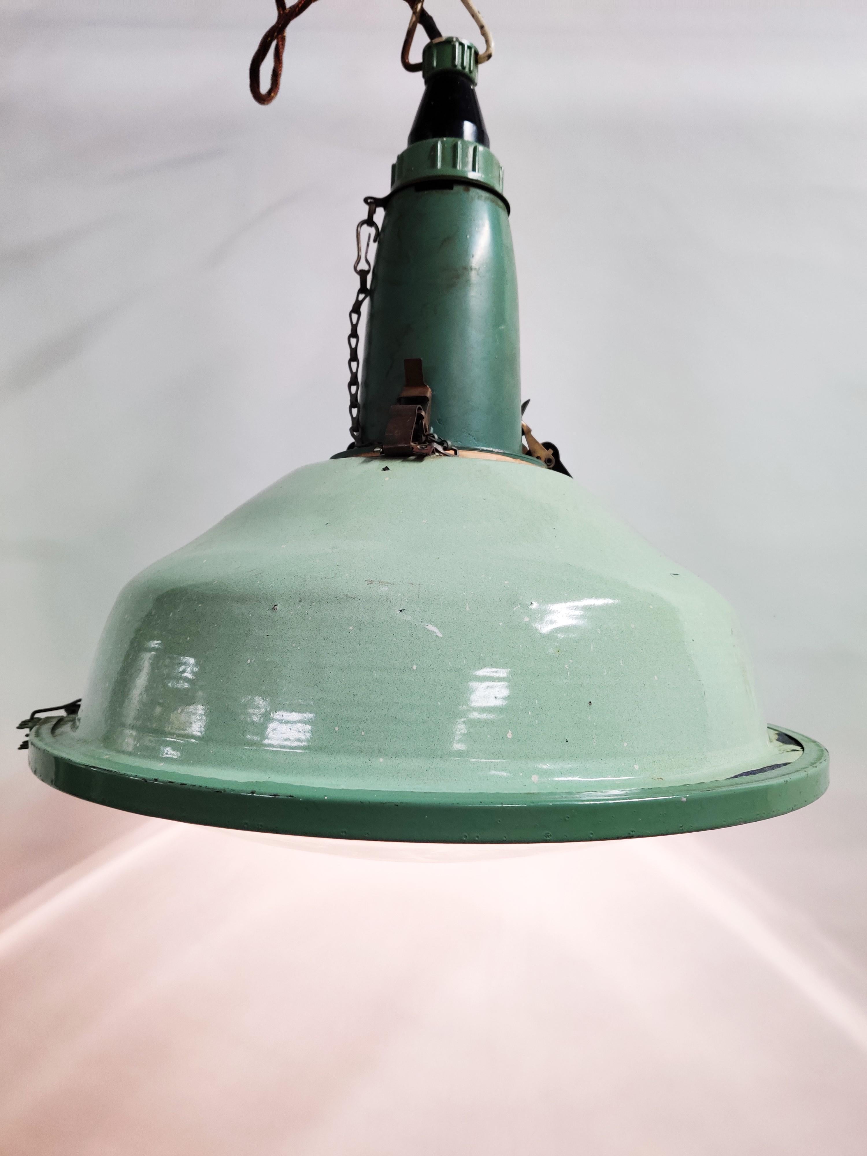 vintage green glass pendant light