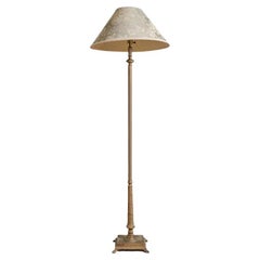 Vintage Green Floral Floor Lamp