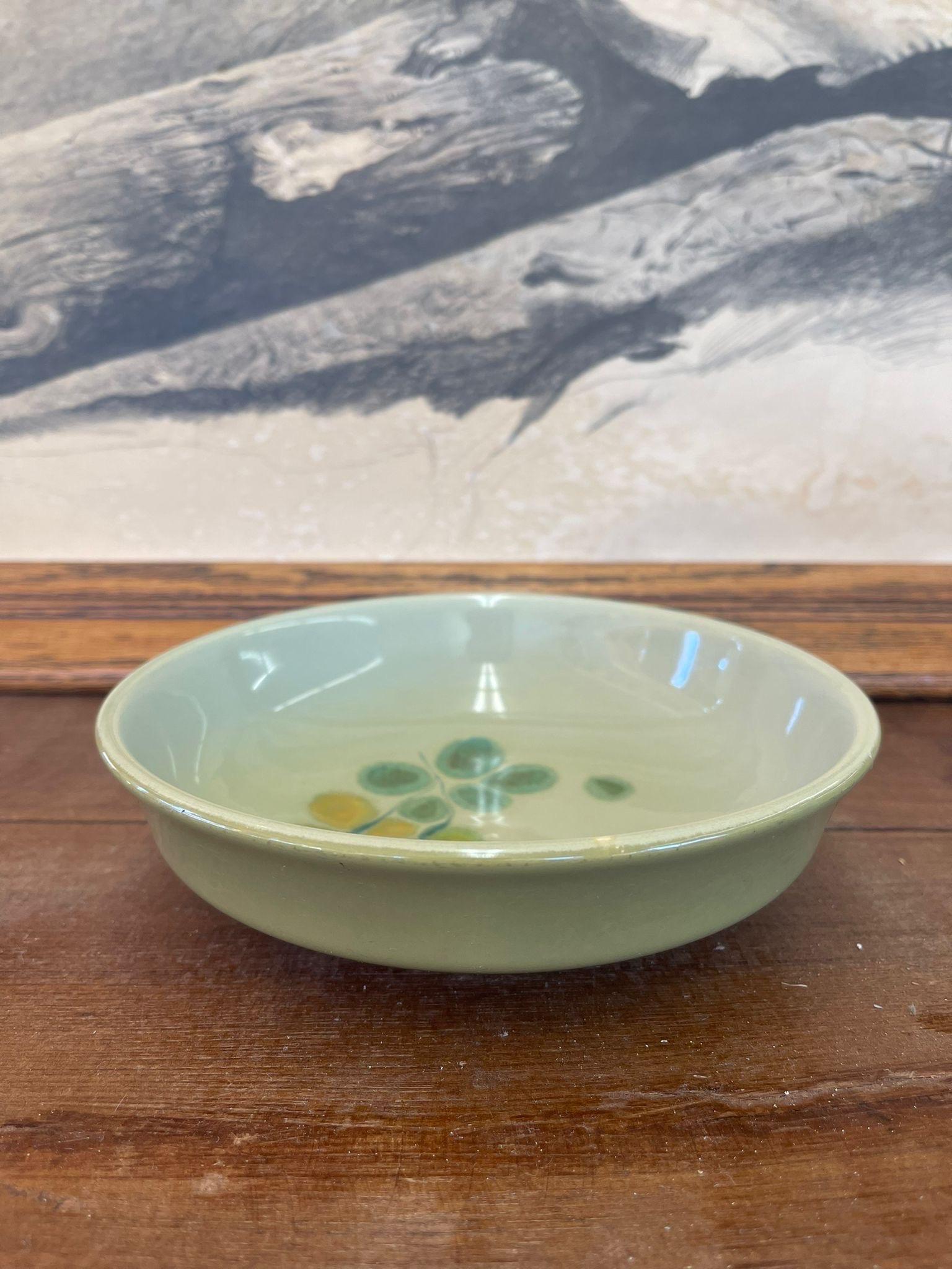 Mid-Century Modern Vintage Green Franciscan Earthenware Bowl. For Sale