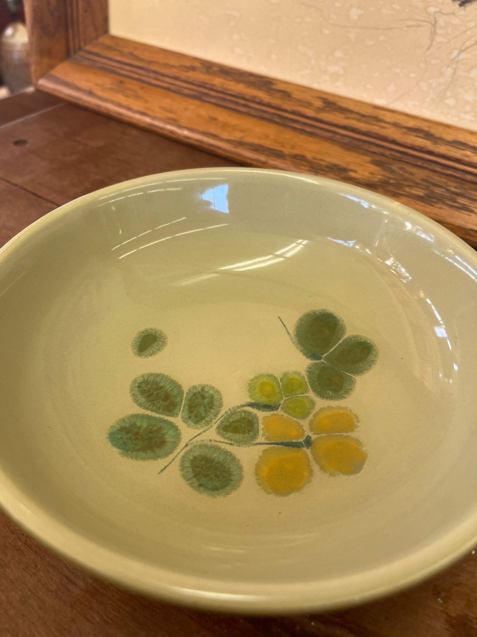 Vintage Green Franciscan Earthenware Bowl. For Sale 2