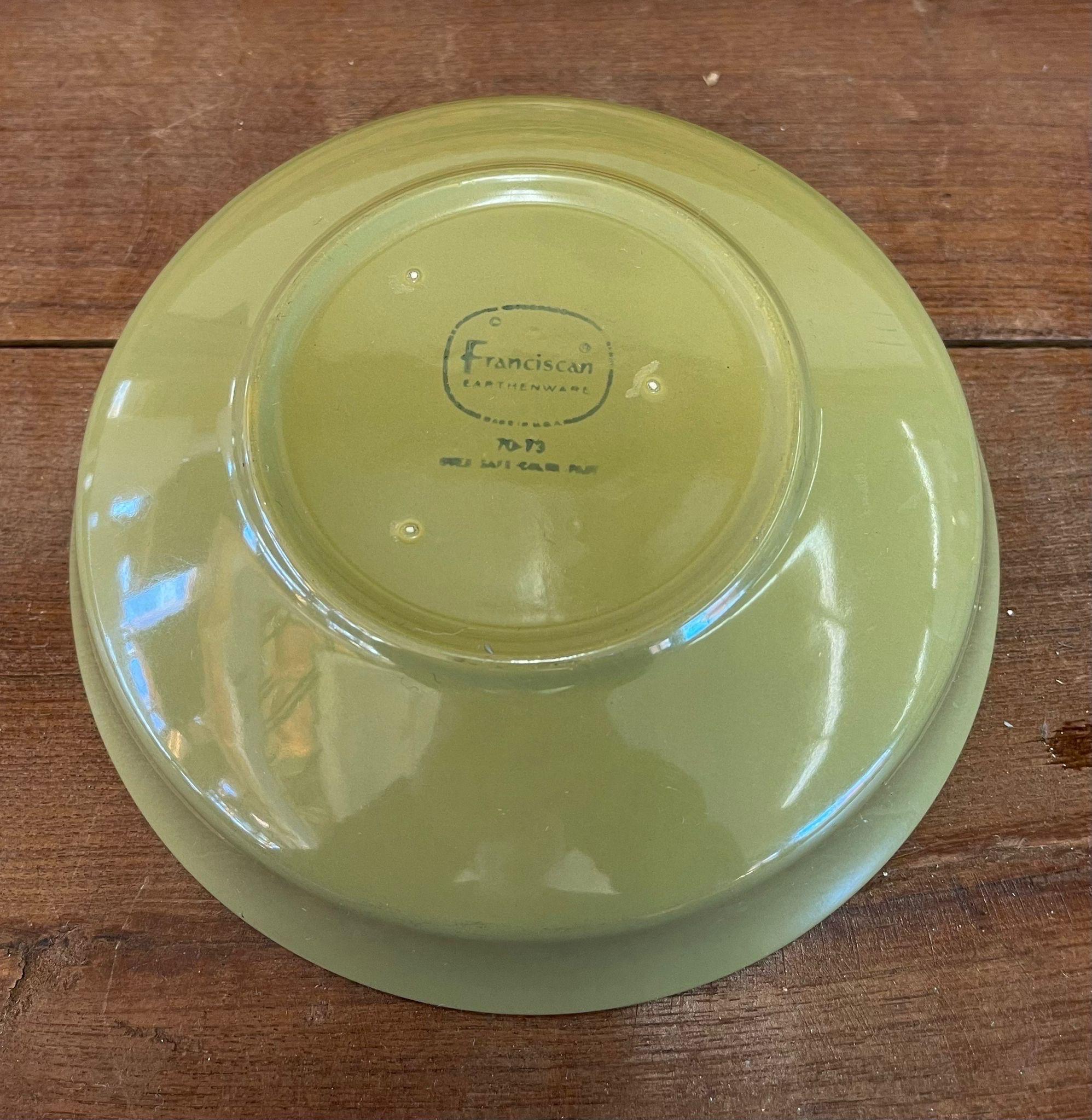 Vintage Green Franciscan Earthenware Bowl. For Sale 3