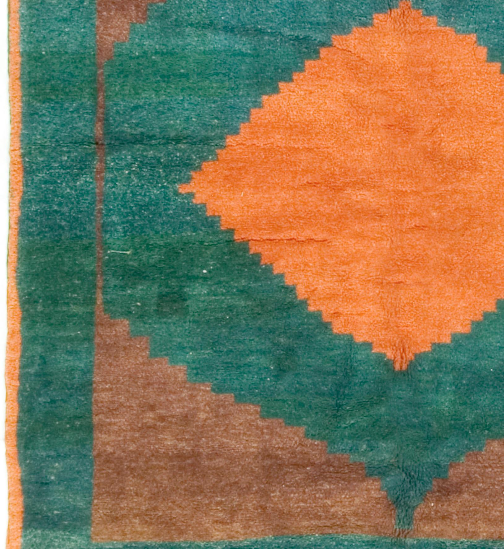 Vintage Grüner Gabbeh-Teppich 6'5 X 7'2 (Wolle) im Angebot