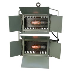 Vintage Green German Floodlight Film Theater Metal Spotlight