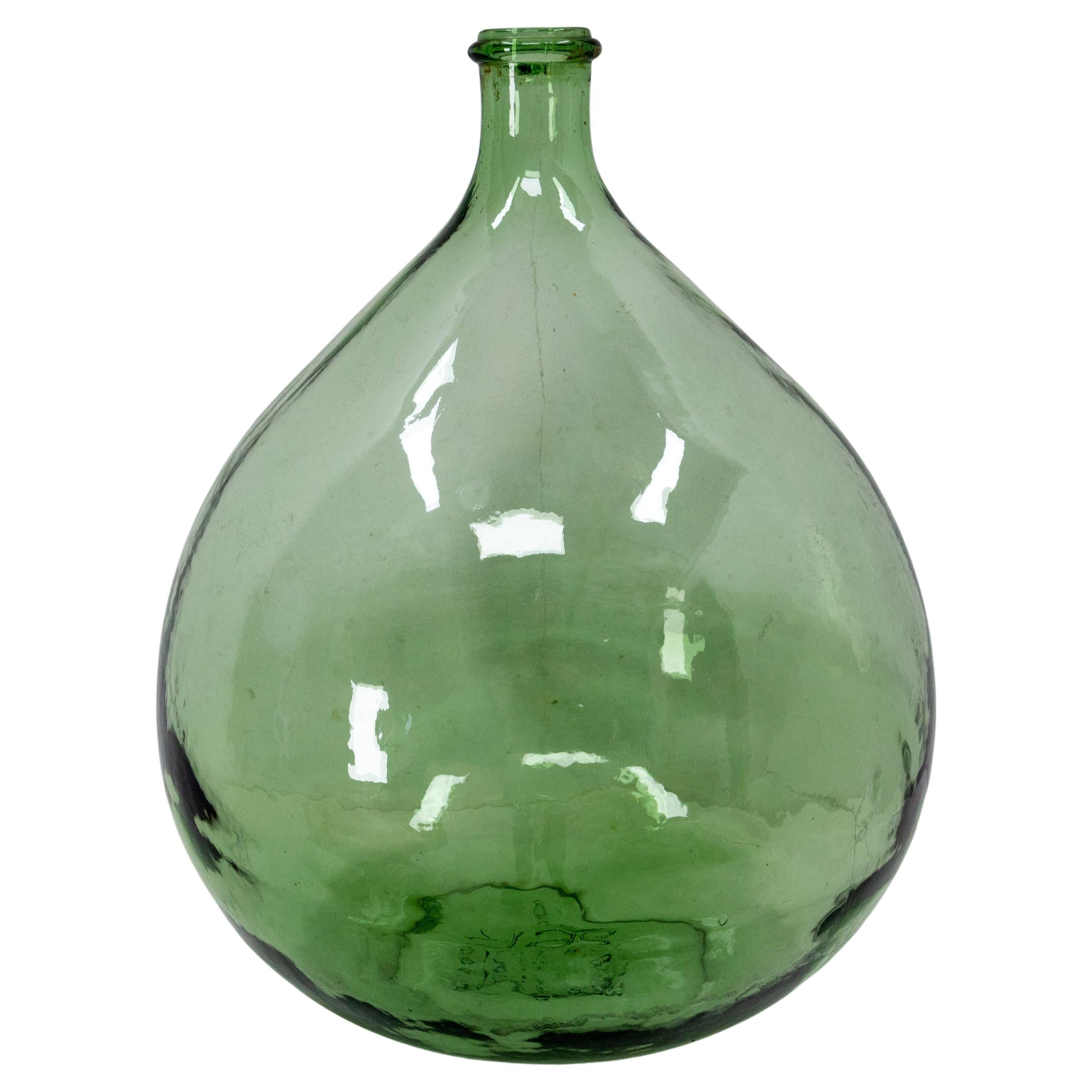 Vintage Green Glass Bottle Demijohns Lady Jeanne or Carboy