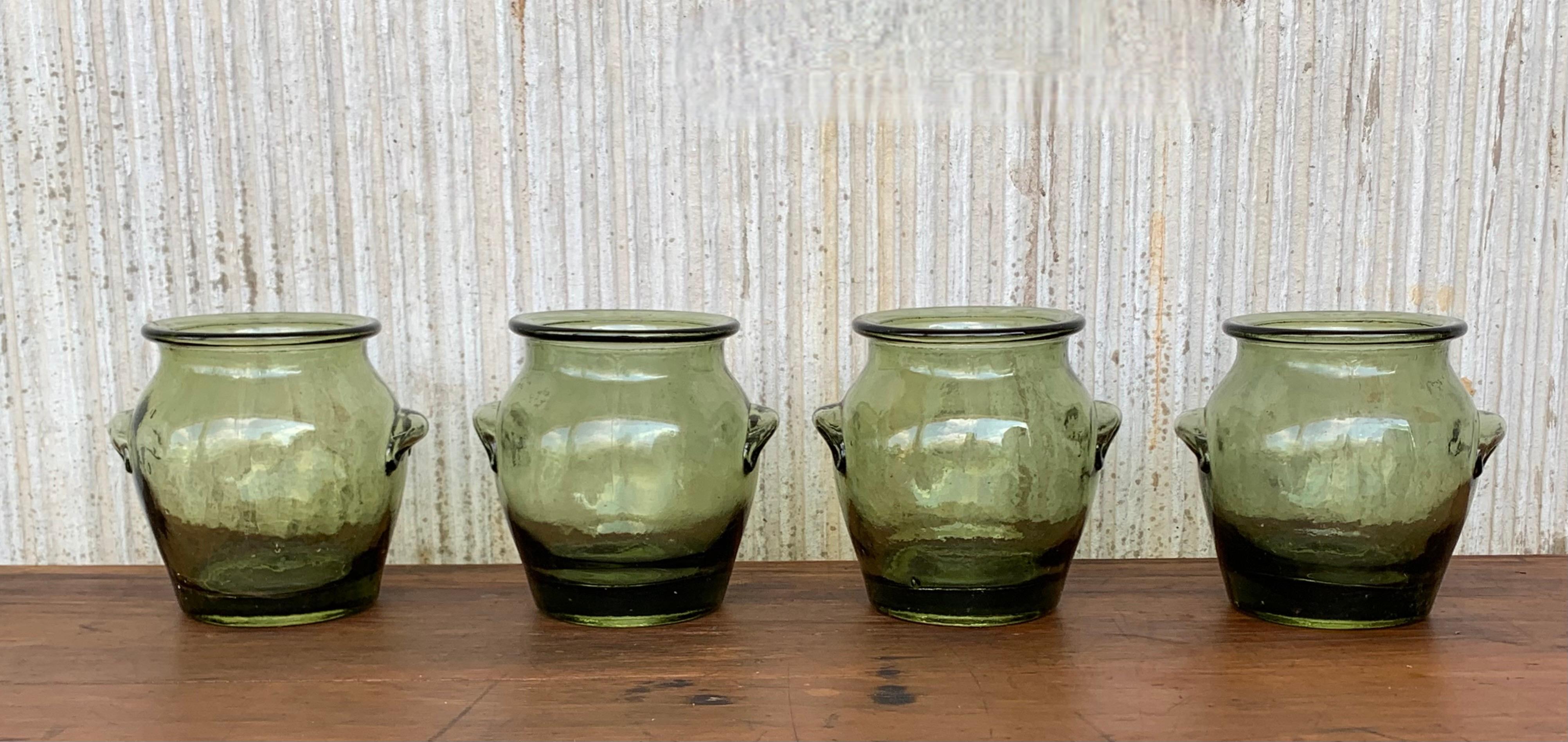 green glass canister set
