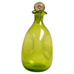 Vintage Green Glass Decanger with Stopper