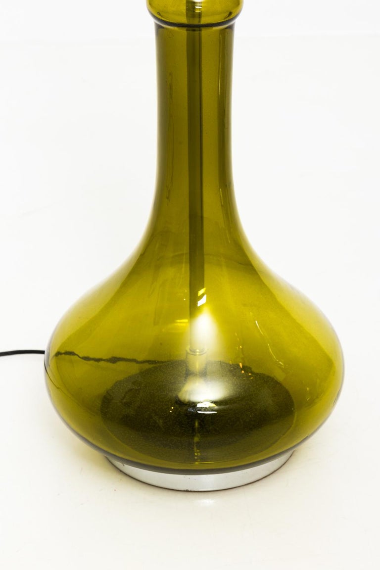 Vintage Green Glass Lamps, circa 1960s at 1stDibs