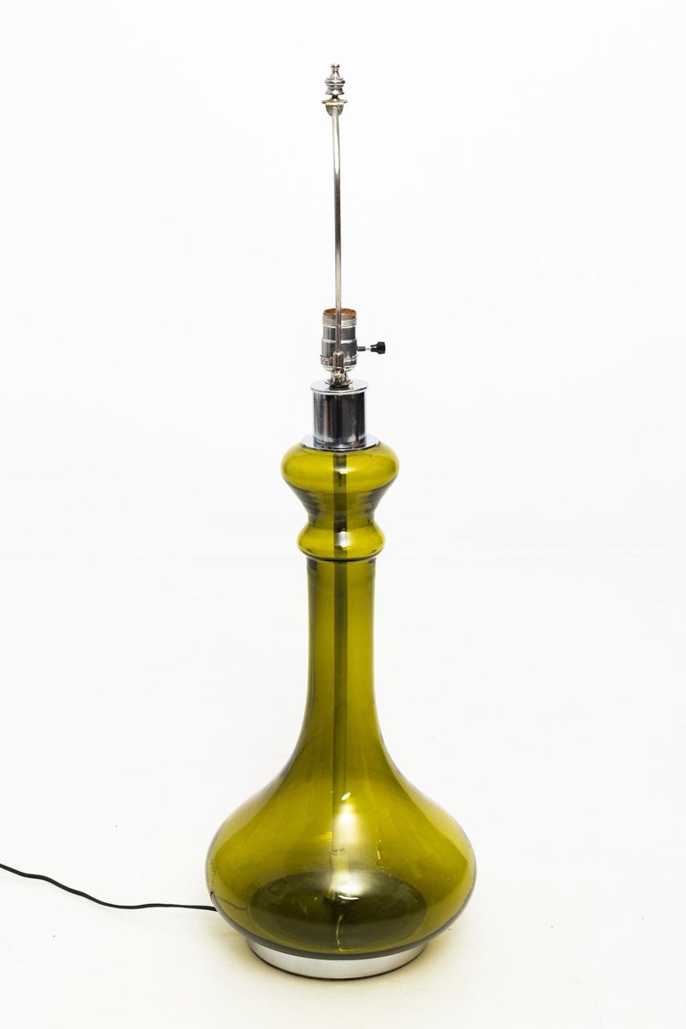 Vintage Green Glass Lamps, circa 1960s at 1stDibs