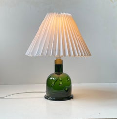 Vintage Green Glass Meteor Table Lamp by Michael Bang for Holmegaard, 1970s