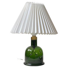 Lampe de bureau Meteor vintage en verre vert de Michael Bang pour Holmegaard, 1970