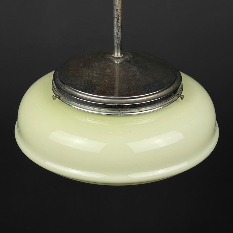 Vintage Green Glass Pendant Lamp, Italy, 1950s For Sale at 1stDibs