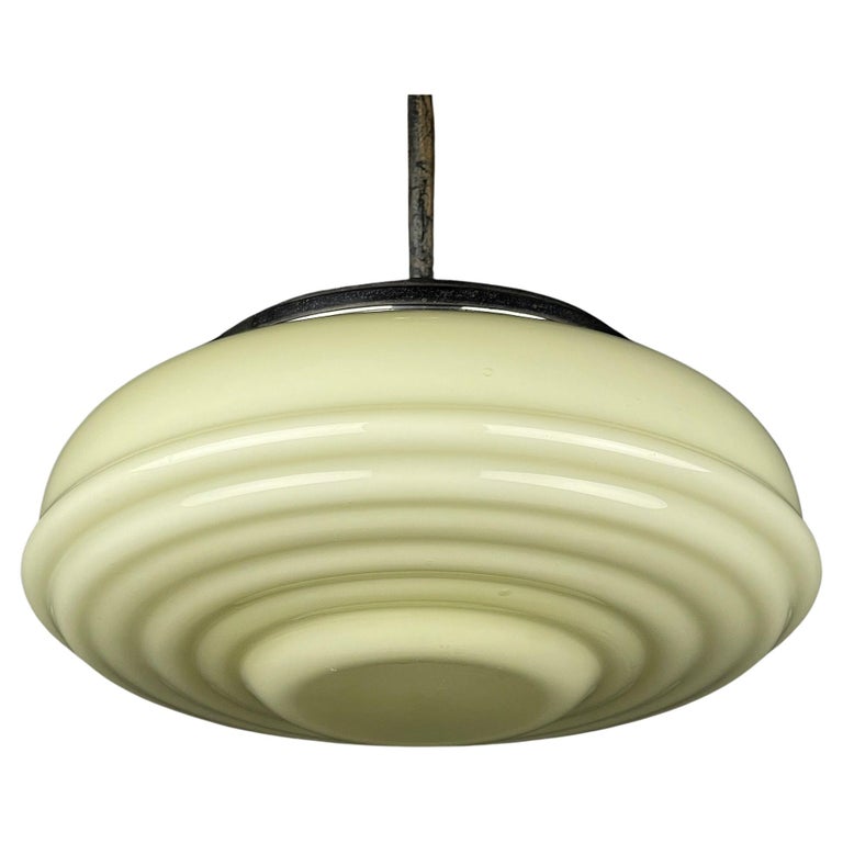 Vintage Green Glass Pendant Lamp, Italy, 1950s For Sale at 1stDibs