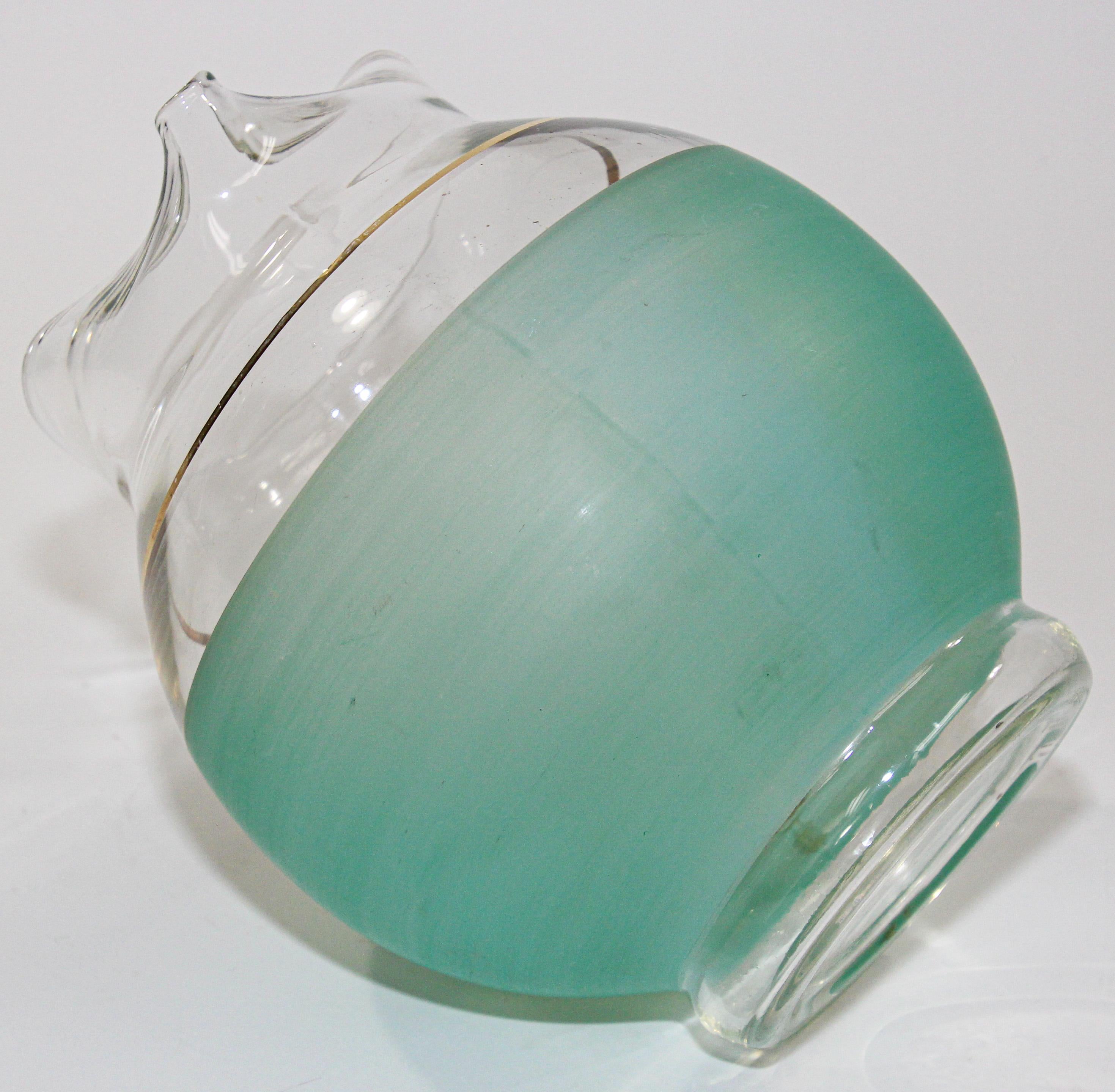 1960s Green Glass Pitcher American Collectible Barware For Sale 4