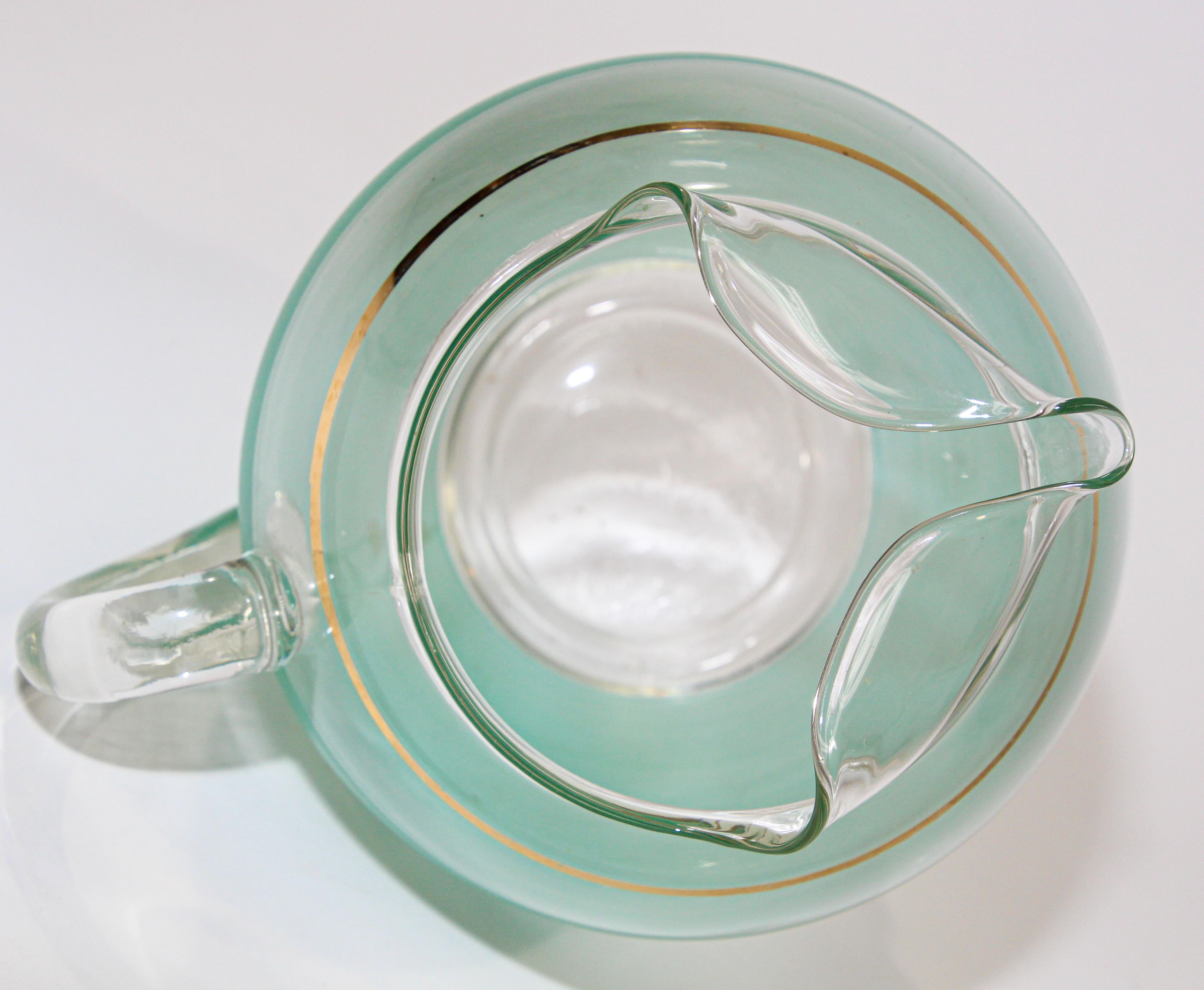 1960er Grüner Glaskrug Amerikanisches Sammlerstück Barware im Angebot 8