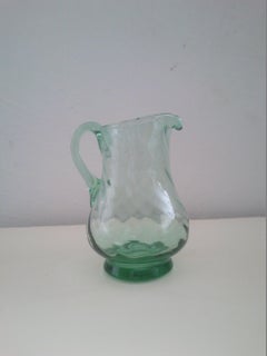 Vintage Green Glass Pitcher