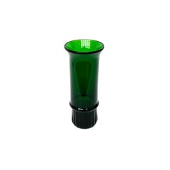 Vintage Green Glass Sold Vase from Sweden Midcentury