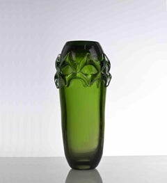 Vintage Green Glass Vase, italy, 1970s