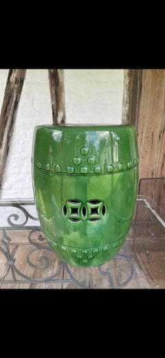 Vintage Green Glaze Ceramic Chinese Garden Stool